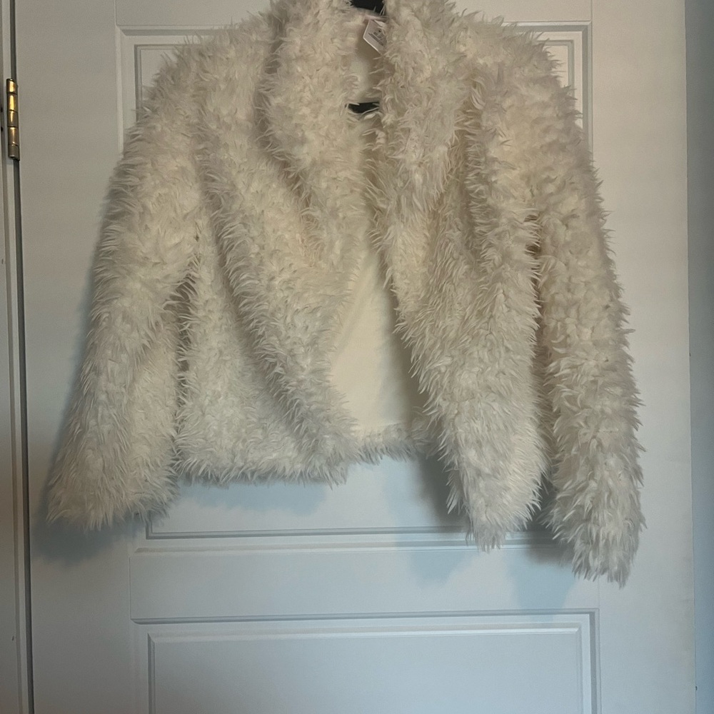 Little Lass Cream Teddy Jacket